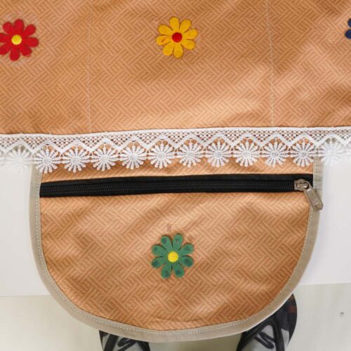 BlueRed Premium Double Door Refrigerator Top Cover with Side Pockets | Brown Color - Image 8