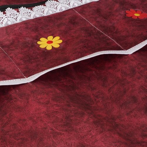 BlueRed Premium Double Door Refrigerator Top Cover with Side Pockets | Red Color - Image 9