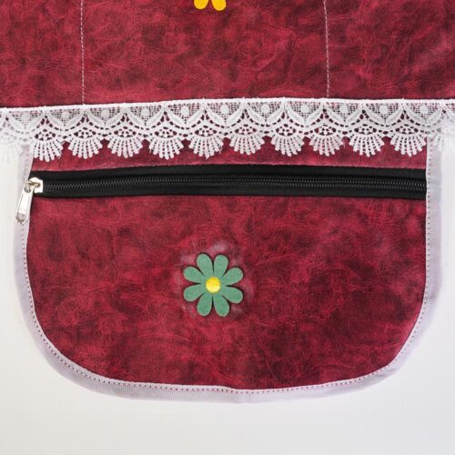 BlueRed Premium Double Door Refrigerator Top Cover with Side Pockets | Red Color - Image 8