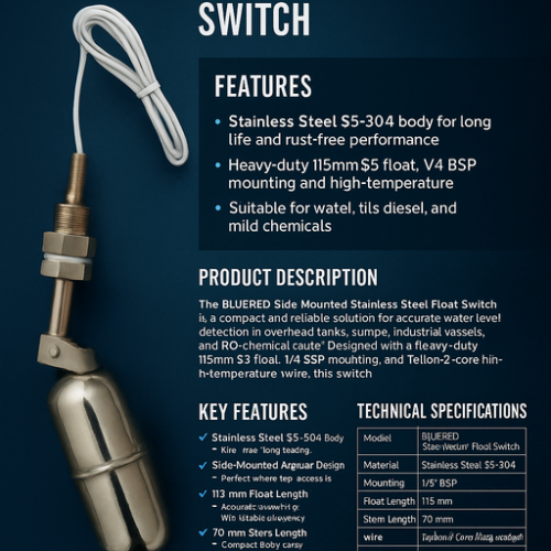 BLUERED Horizontal Mount Stainless Steel Magnatic Water Level Float Sensor - Image 6